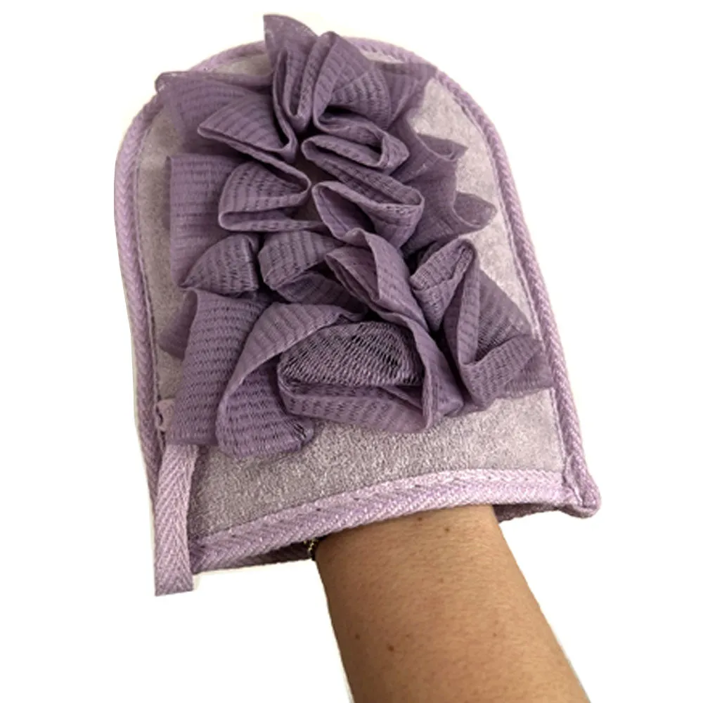 1 Exfoliating Gloves Spa Bath Sponge Mitts Shower Soap Loofah Skin Body Scrubber
