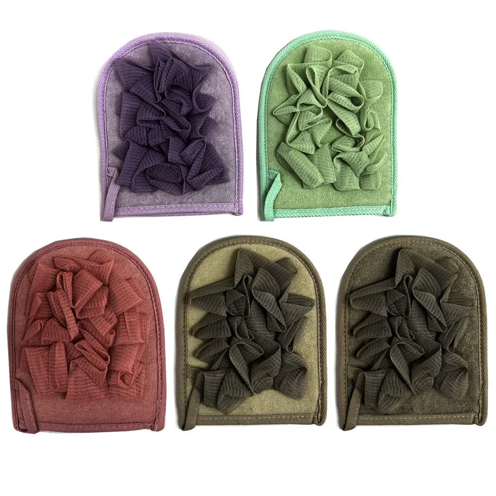 1 Exfoliating Gloves Spa Bath Sponge Mitts Shower Soap Loofah Skin Body Scrubber