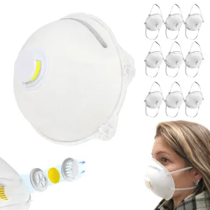 10 Particulate Respirator Face Masks Exhalation Valve Anti Dust Mask Filter Germ