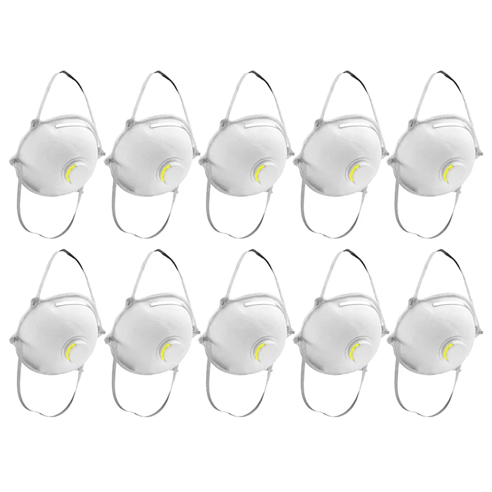 10 Particulate Respirator Face Masks Exhalation Valve Anti Dust Mask Filter Germ