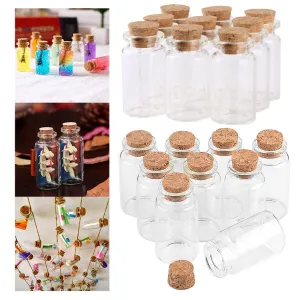 128pc Mini Glass Jars Cork Lid Storage Containers Crafts Wedding Favors Sand Jar