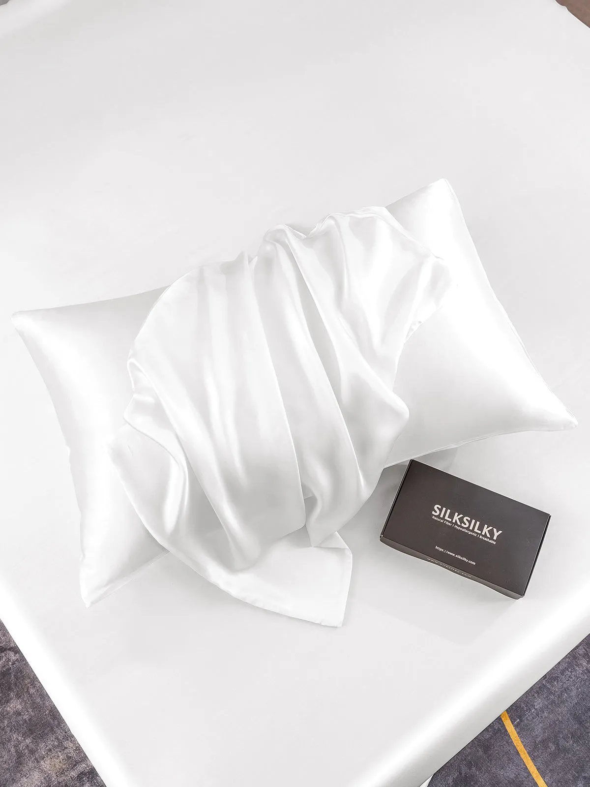 2Stk 30Momme 100% Silke Pudebetrk Bundt- Kuvert