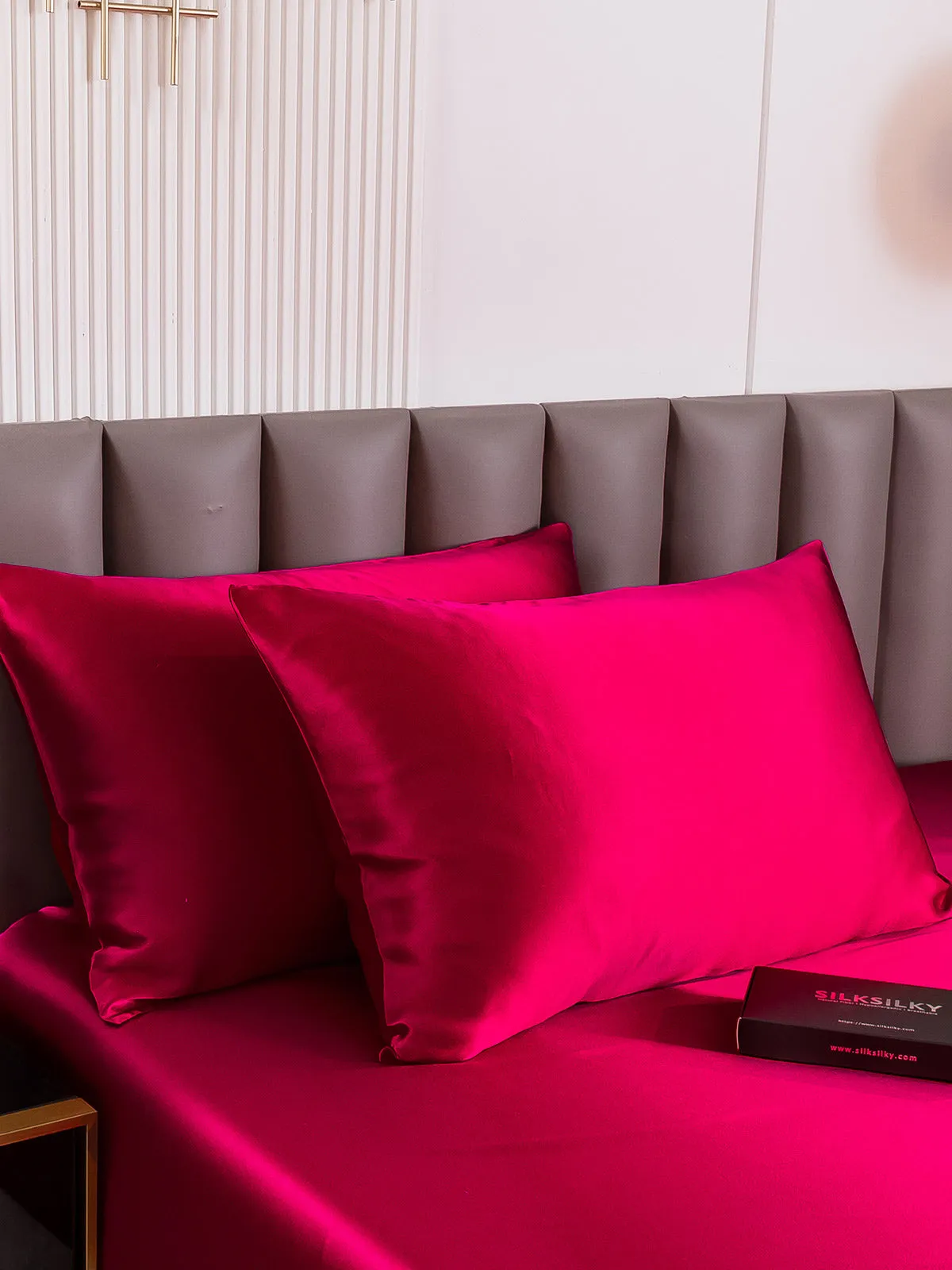 2Stk 30Momme 100% Silke Pudebetrk Bundt- Kuvert