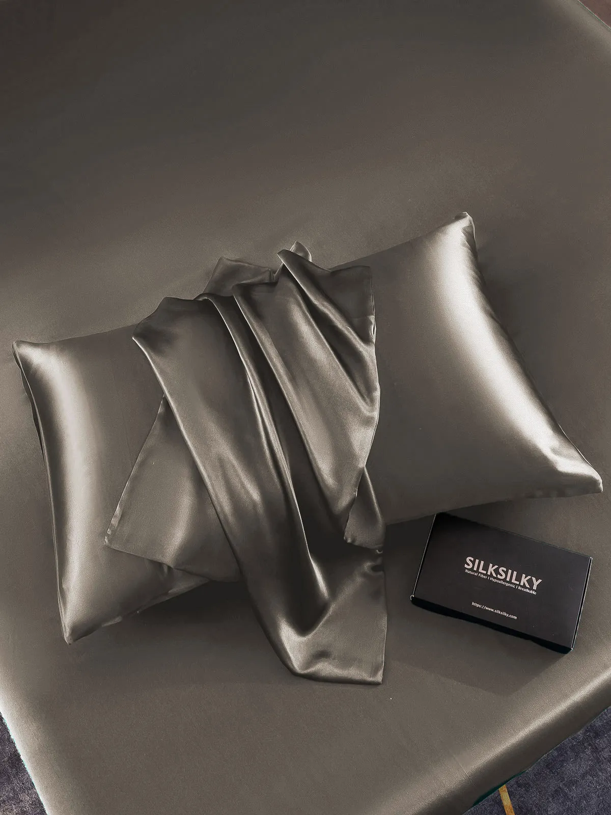 2Stk 30Momme 100% Silke Pudebetrk Bundt- Kuvert