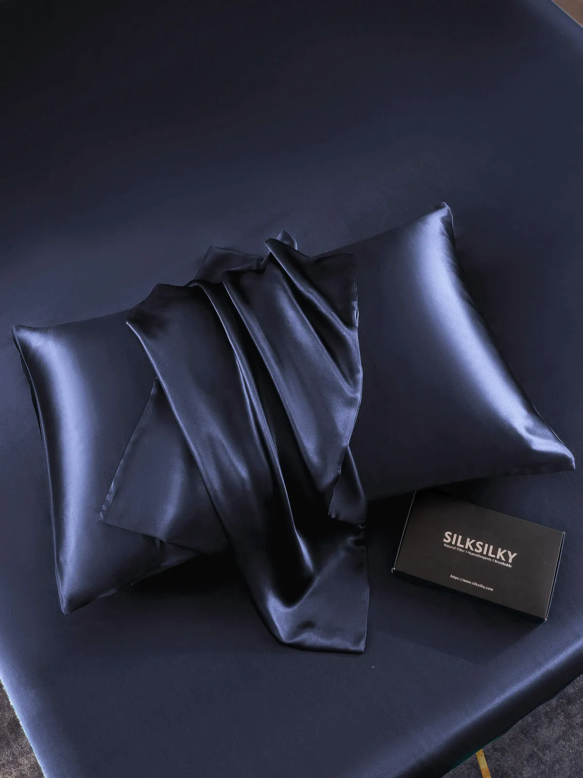 2Stk 30Momme 100% Silke Pudebetrk Bundt- Kuvert