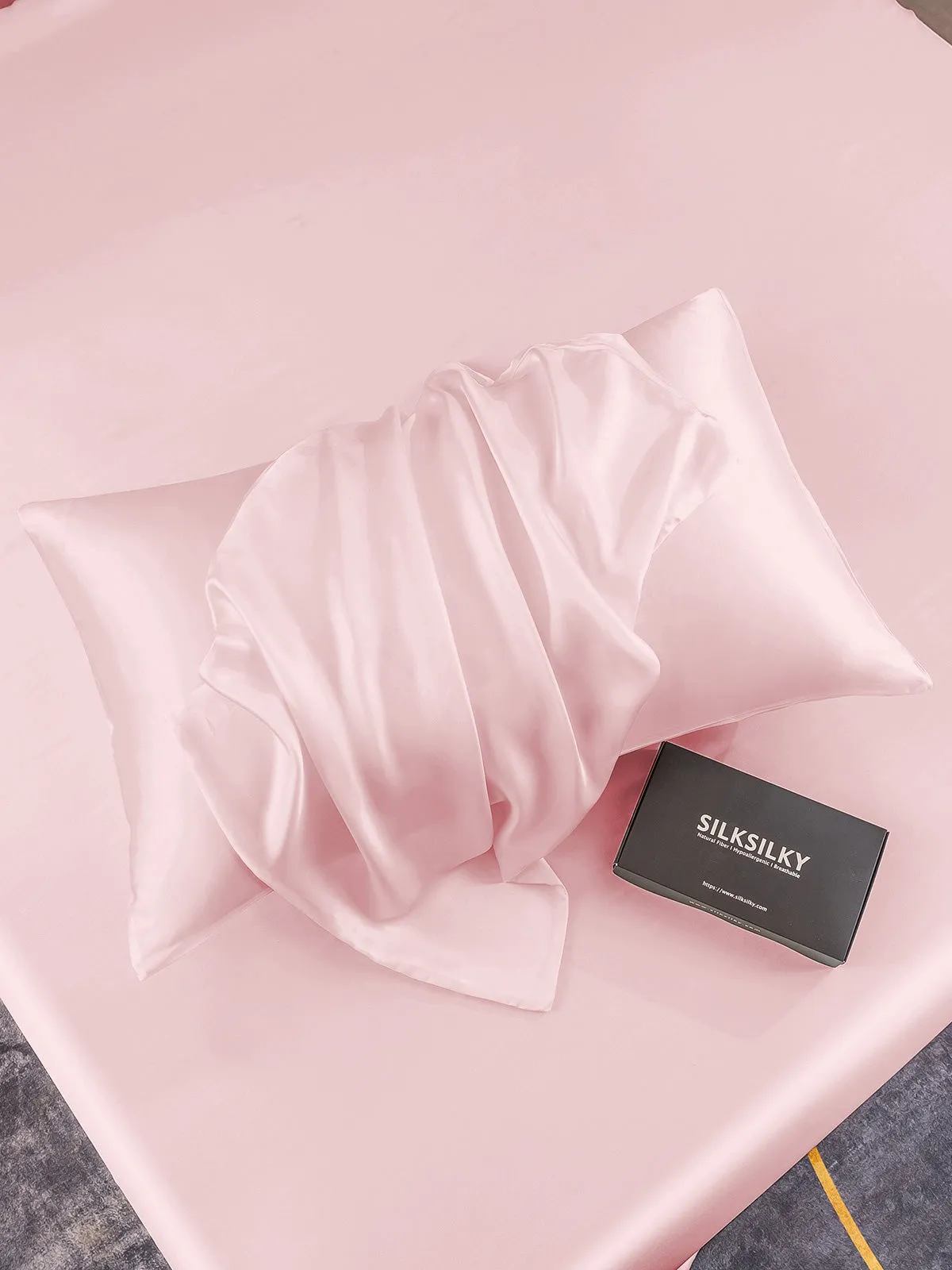 2Stk 30Momme 100% Silke Pudebetrk Bundt- Kuvert