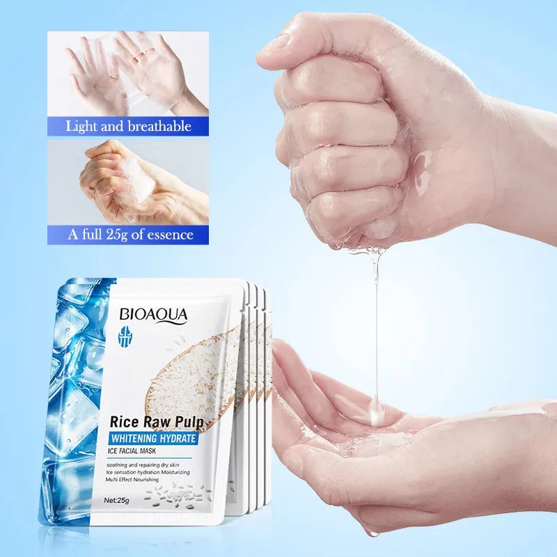 5 / 10 Piece Hydrating Rice Face Masks For Brightening & Nourishing Skin