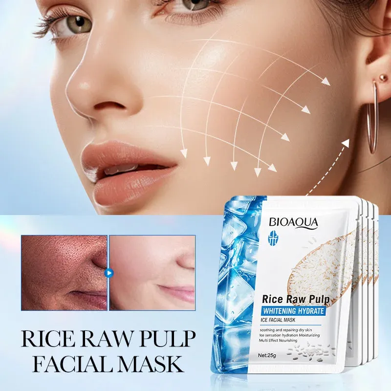 5 / 10 Piece Hydrating Rice Face Masks For Brightening & Nourishing Skin