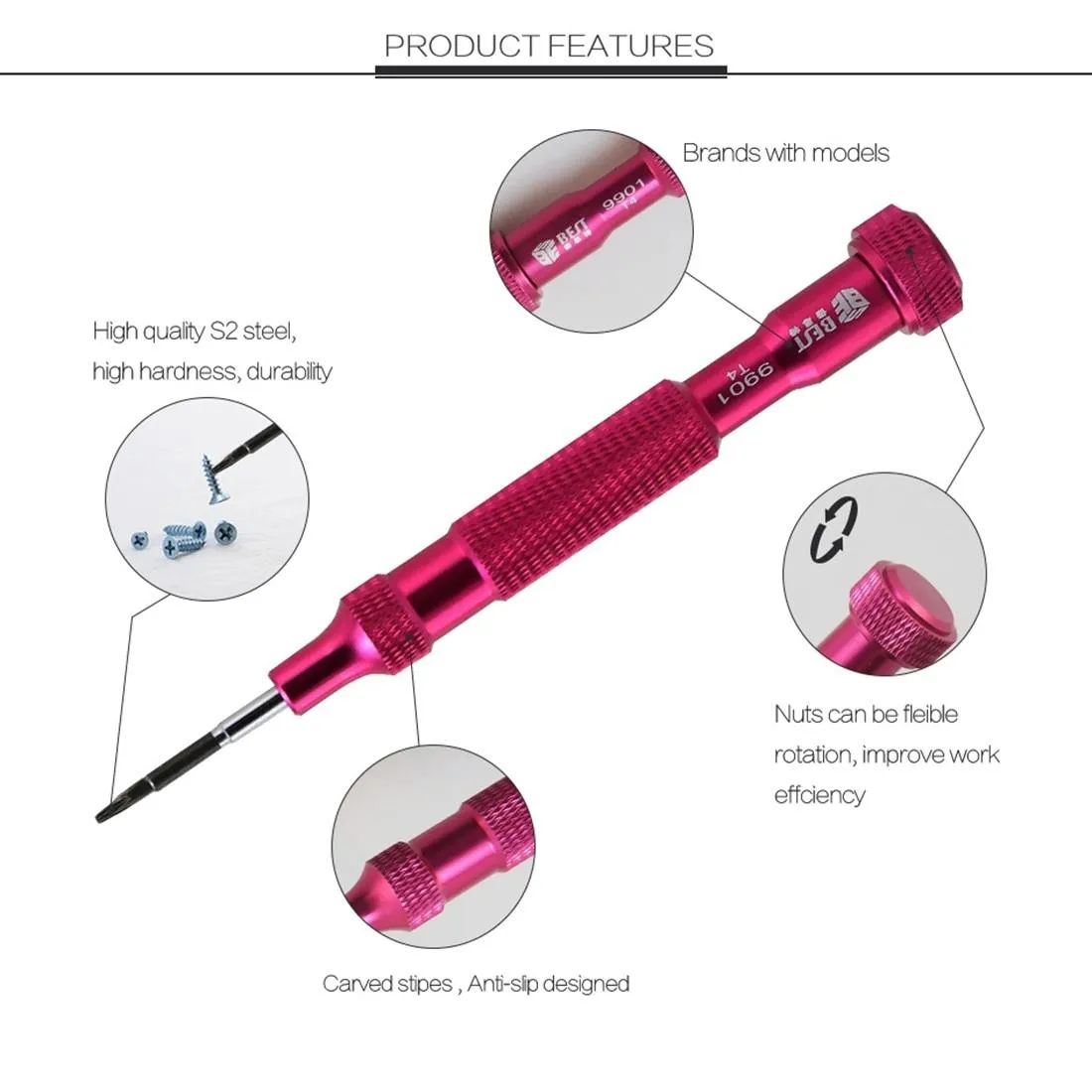 6-in-1 Magnetic Precision Screwdriver Set for Mobile Devices and Laptops