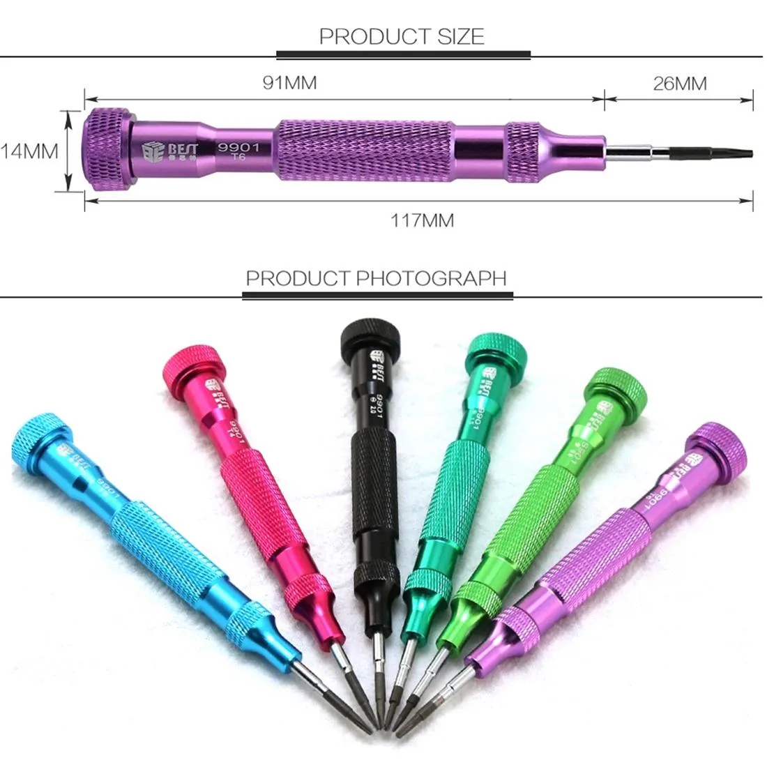 6-in-1 Magnetic Precision Screwdriver Set for Mobile Devices and Laptops