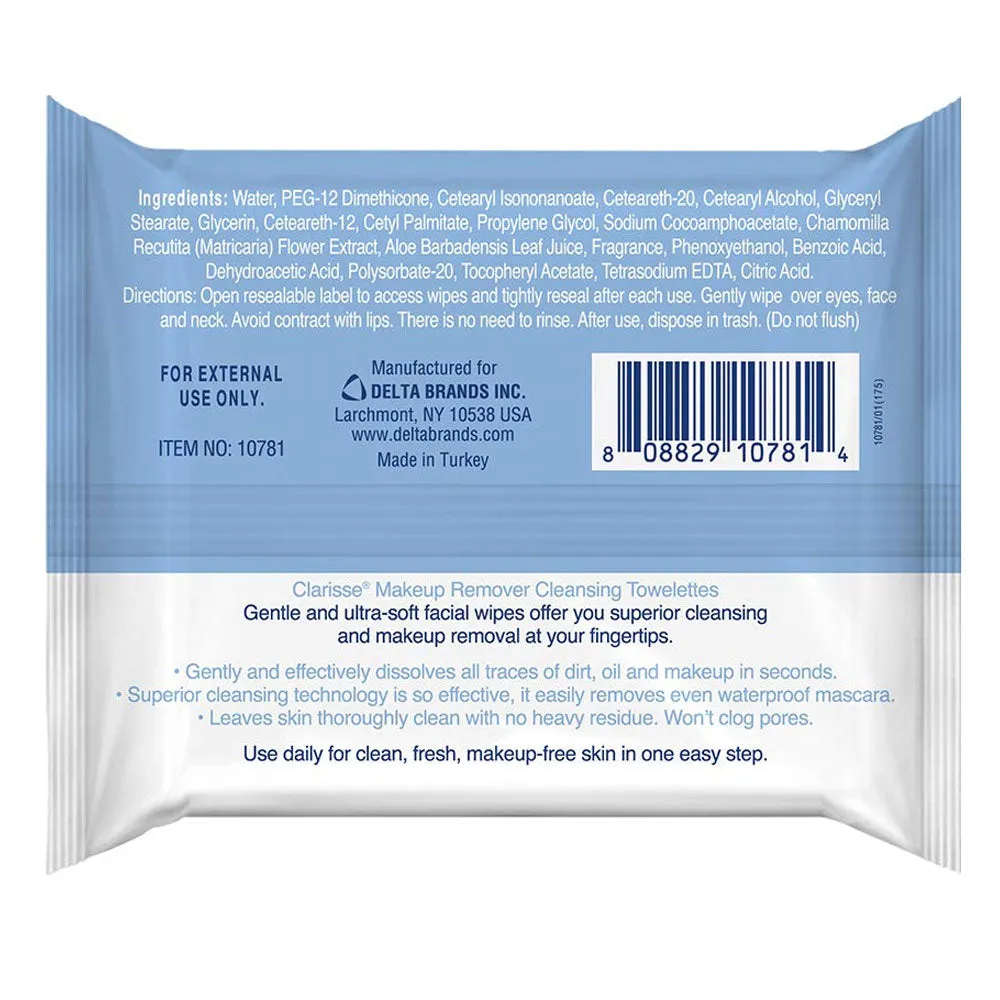 60ct Makeup Remover Cleansing Towelette Wipes Moisturize Cleanse Removes Make Up