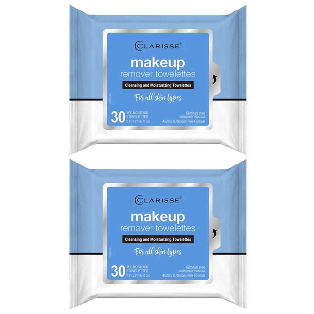 60ct Makeup Remover Cleansing Towelette Wipes Moisturize Cleanse Removes Make Up