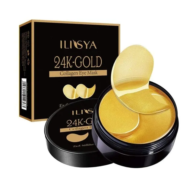 60pcs-Gold Collagen Eye Mask Seaweed Green Algae Eye Patches for Dark Circle Hydrating Eye Pad Anti-Wrinkles Nourishing