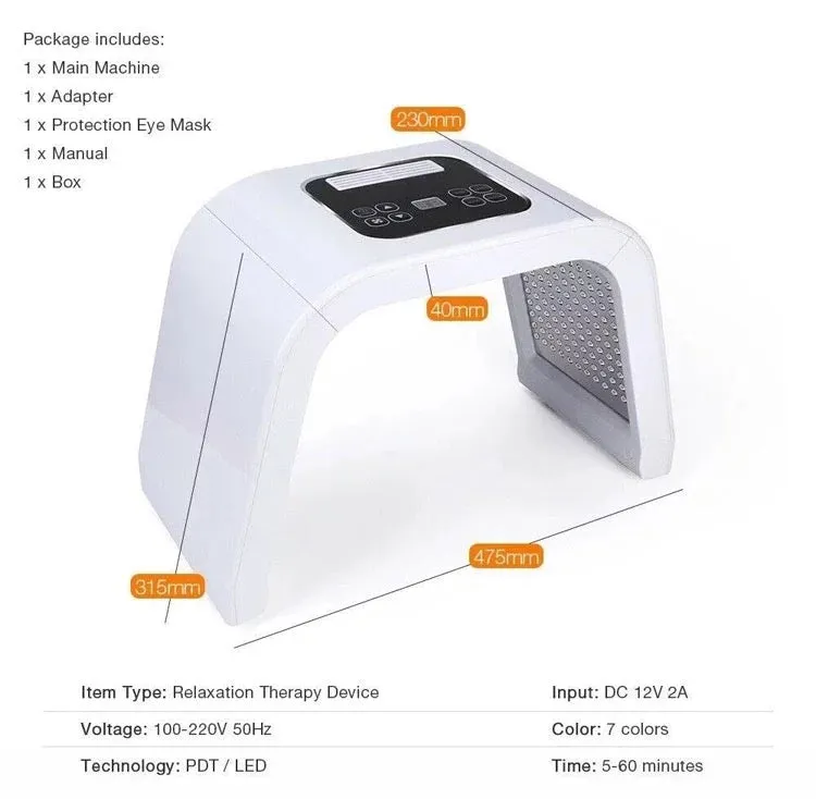 7 Color LED Skin Care Facial Mask- Salon Quality
