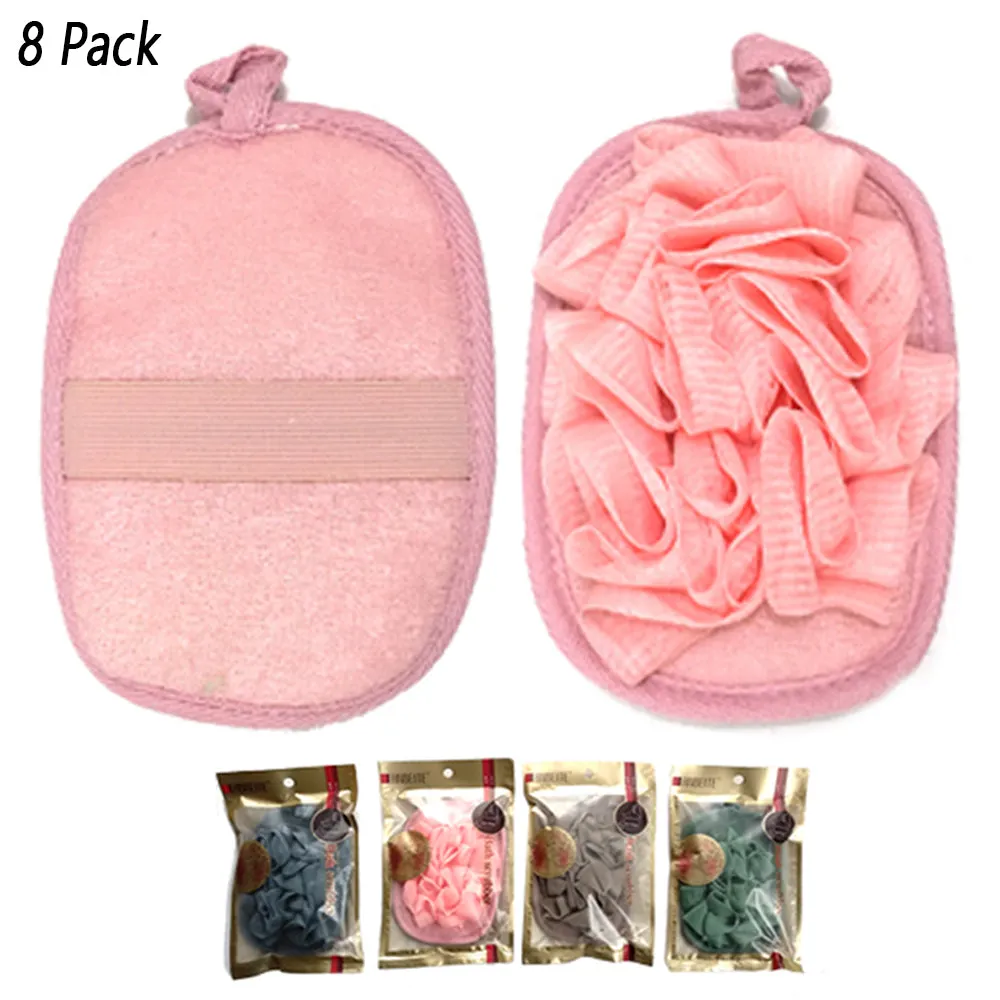 8 Pack Bath Shower Body Scrubber with Loofah Deep Clean Spa Exfoliating Dry Skin