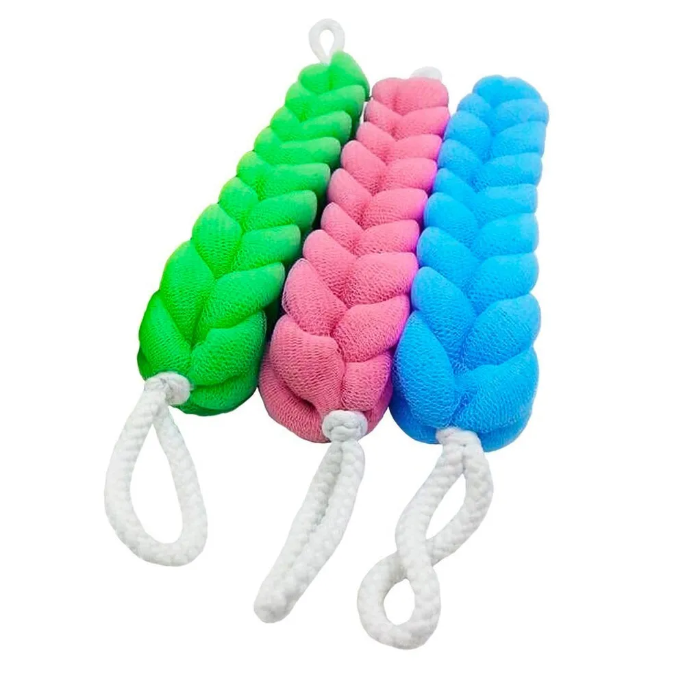 Back Scrubber Bath Shower Mesh Sponge Exfoliating Body Brush Wash Nylon Puff Spa