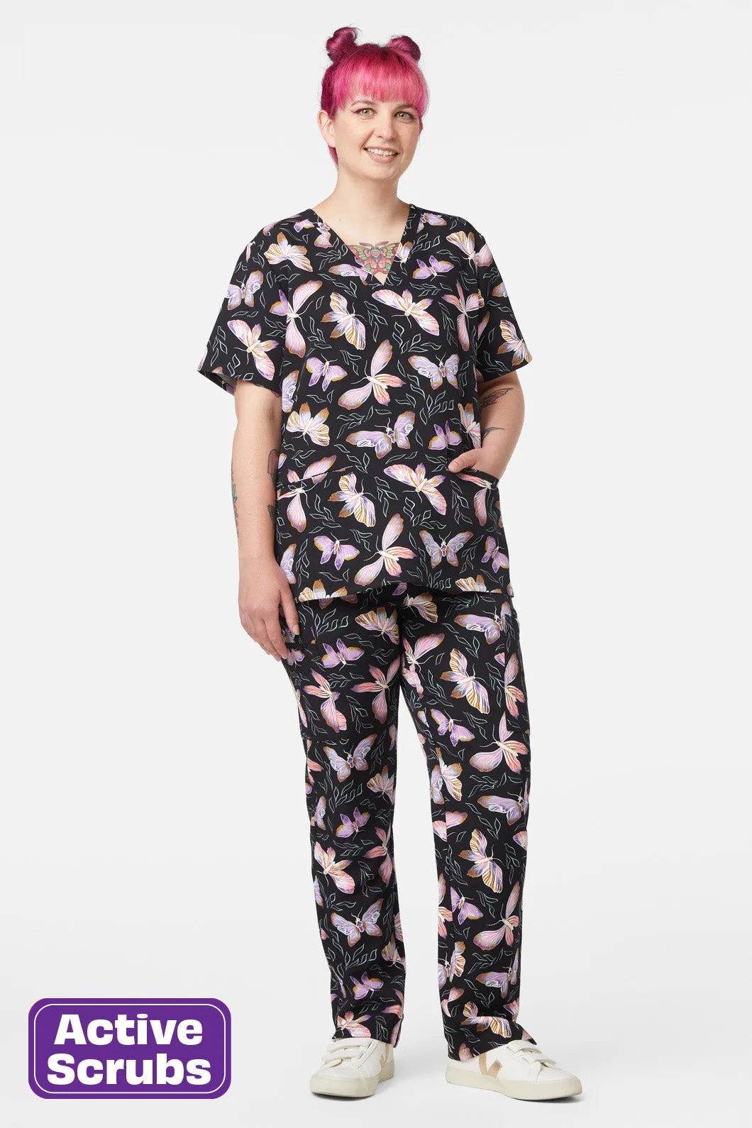 Blue Night Moth Scrub Set