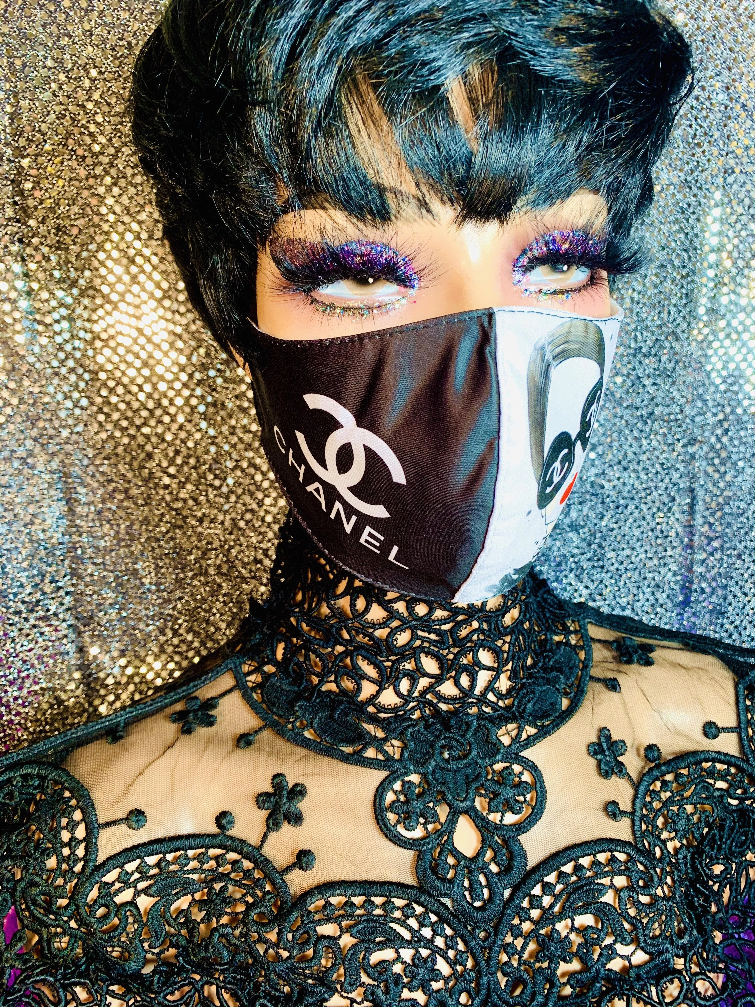 Coco Cc Luxury Designer Inspired Face Mask