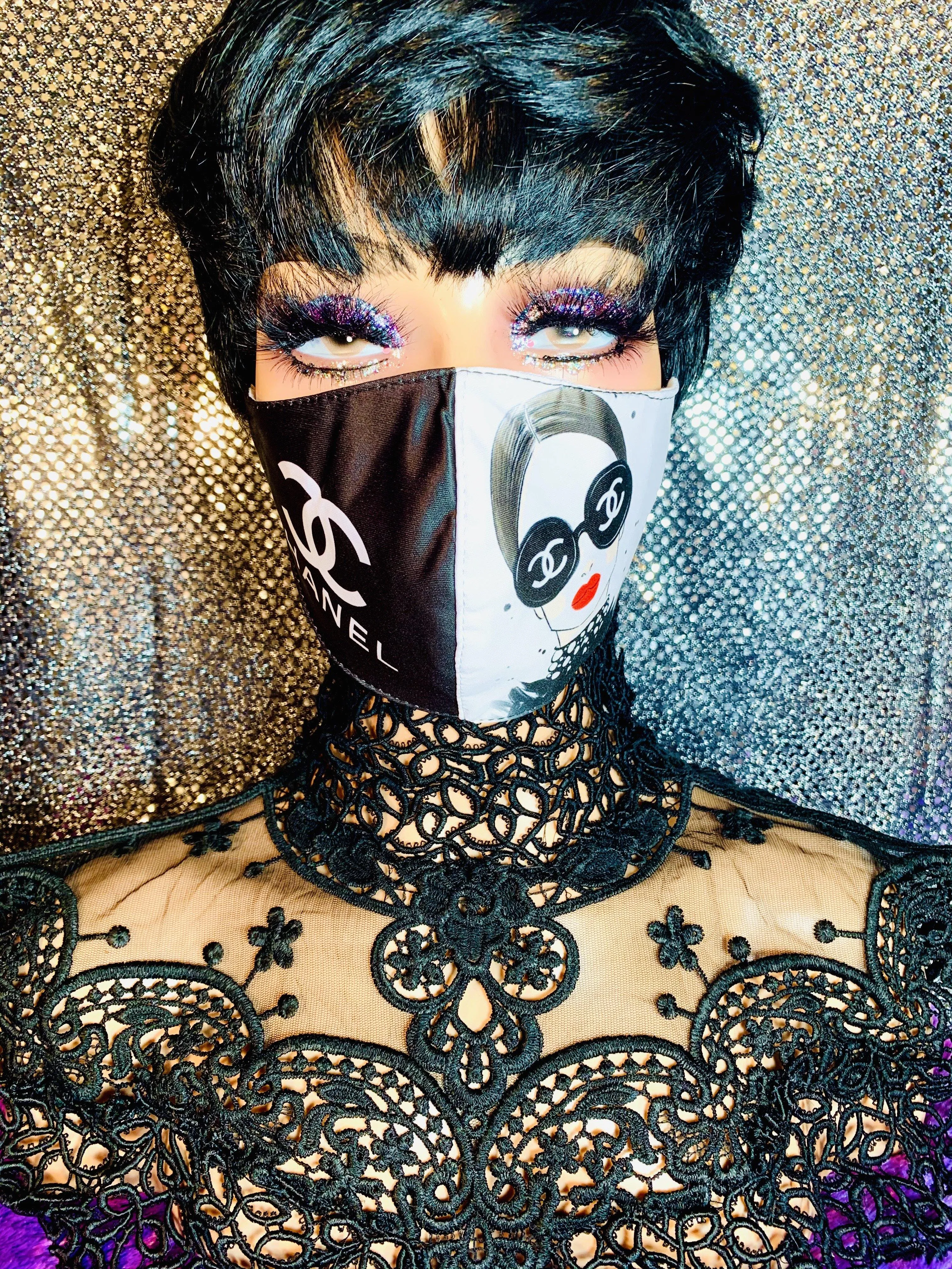 Coco Cc Luxury Designer Inspired Face Mask