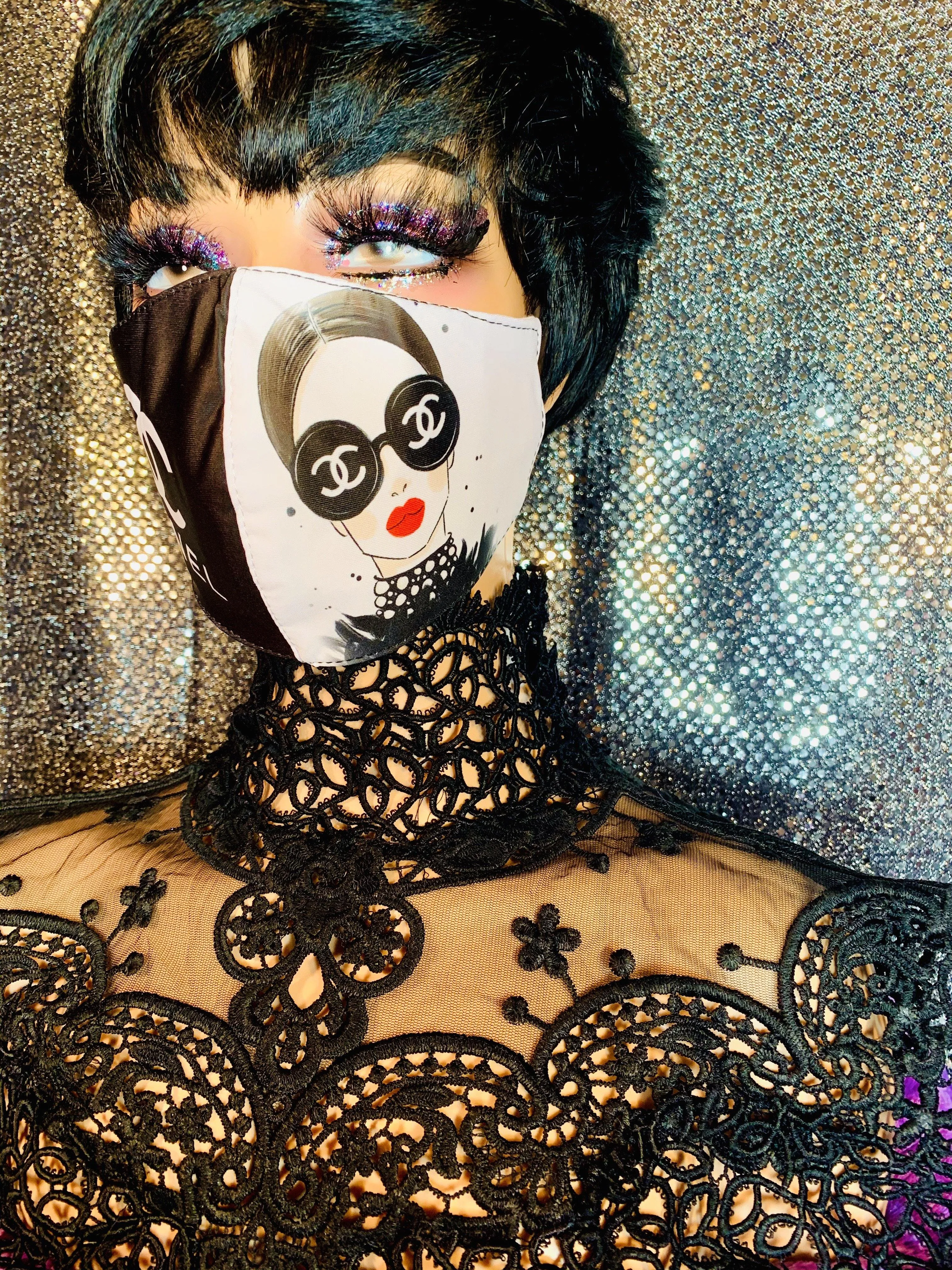 Coco Cc Luxury Designer Inspired Face Mask