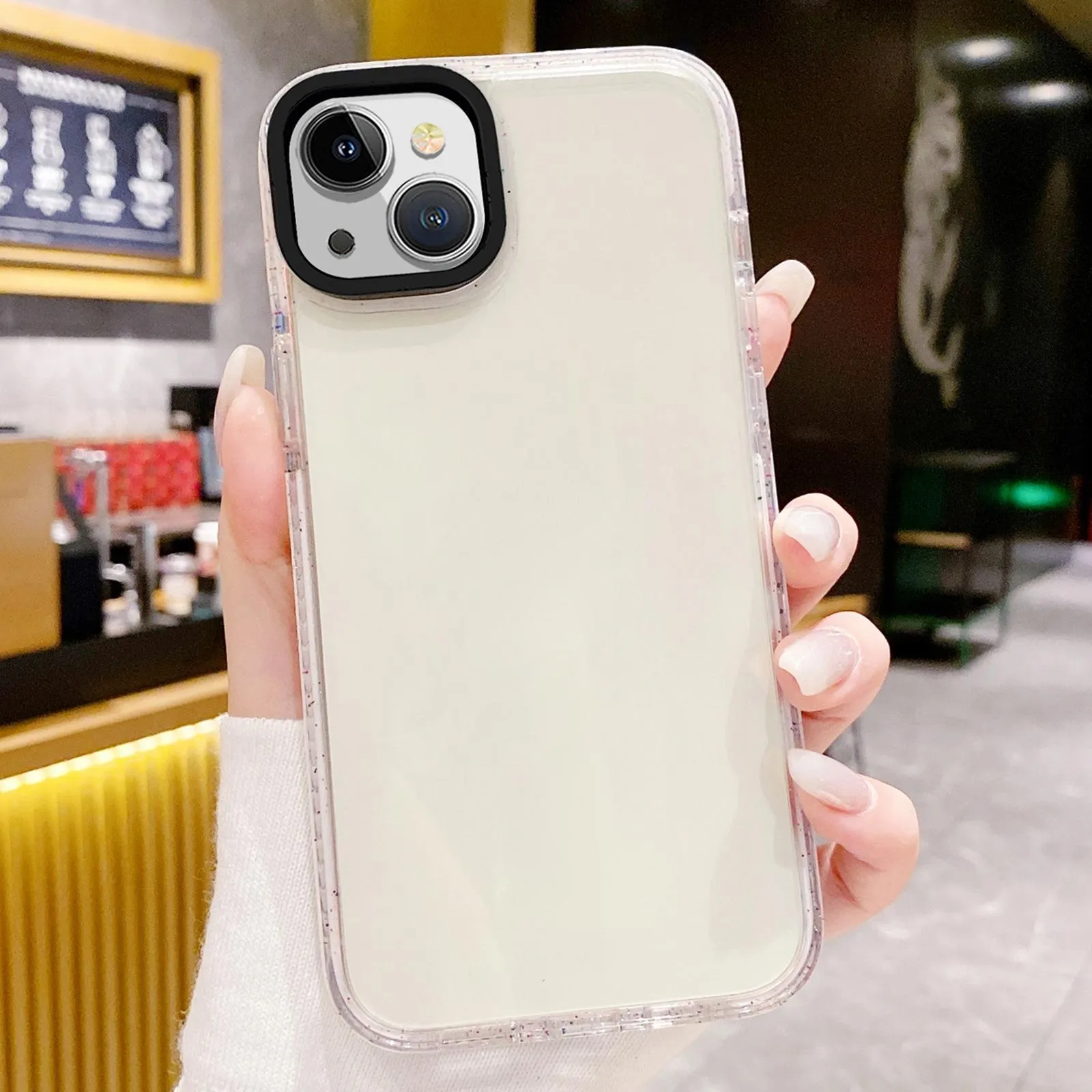 For Iphone 15 Kingsteel Wolf Colour Point Transparent Phone Case