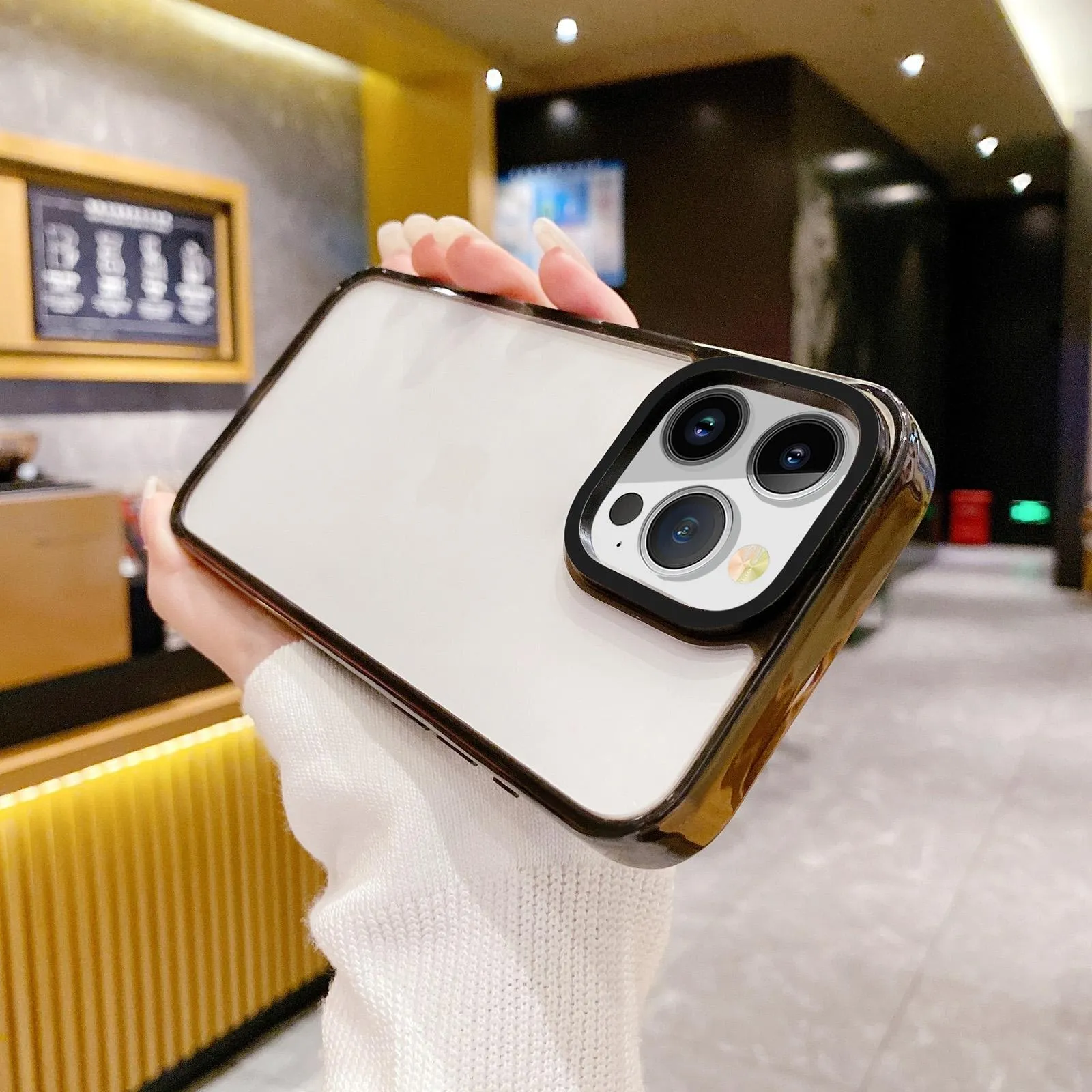 For Iphone 15 Kingsteel Wolf Colour Point Transparent Phone Case