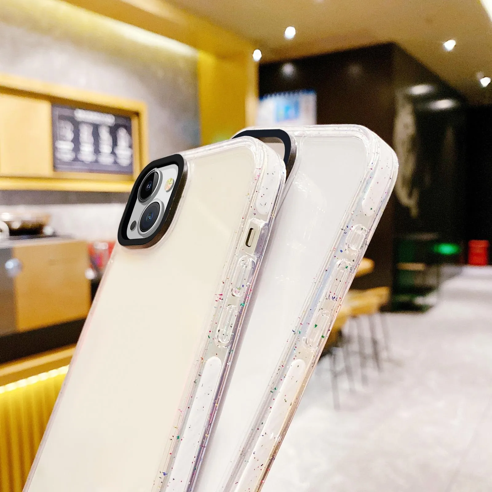 For Iphone 15 Kingsteel Wolf Colour Point Transparent Phone Case