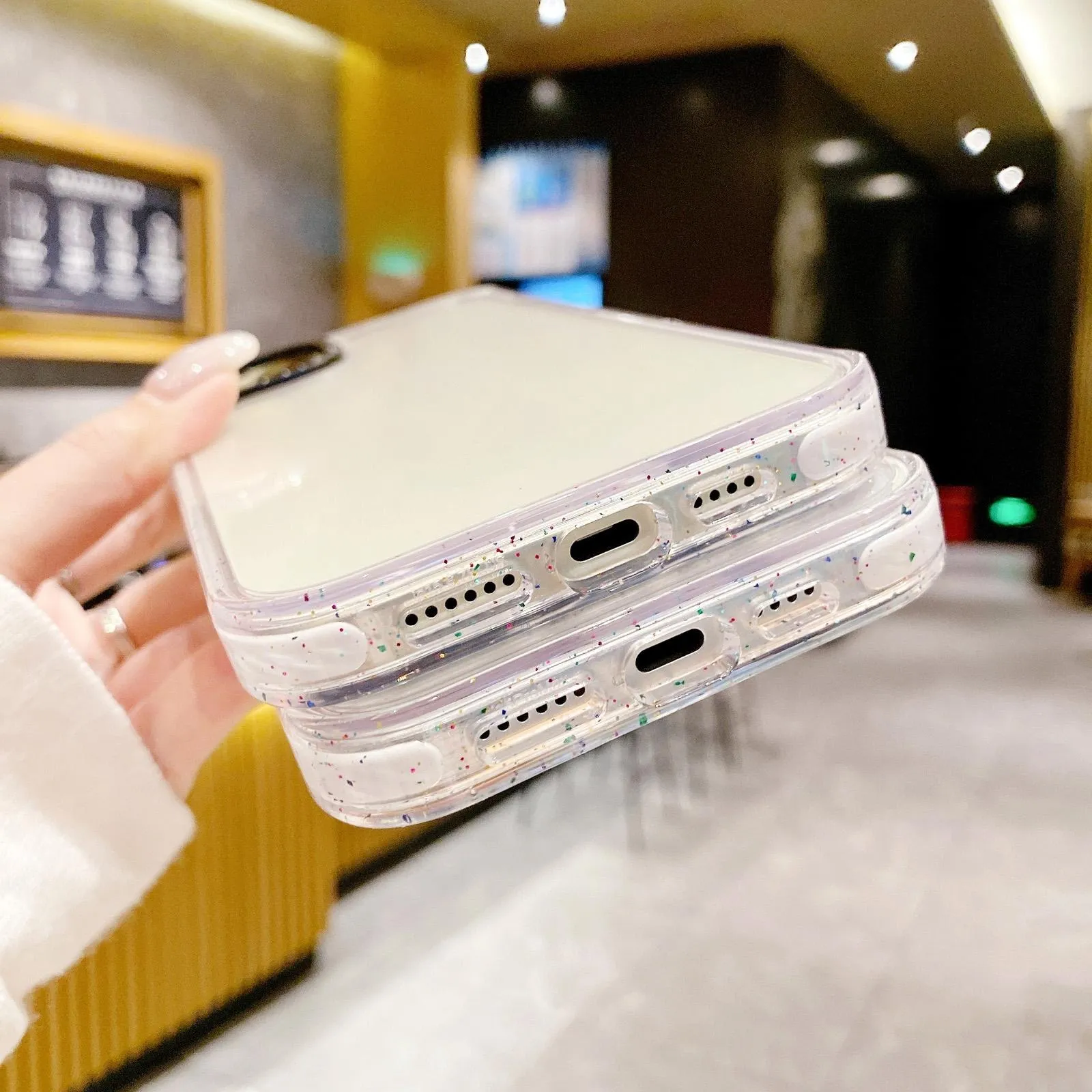 For Iphone 15 Kingsteel Wolf Colour Point Transparent Phone Case