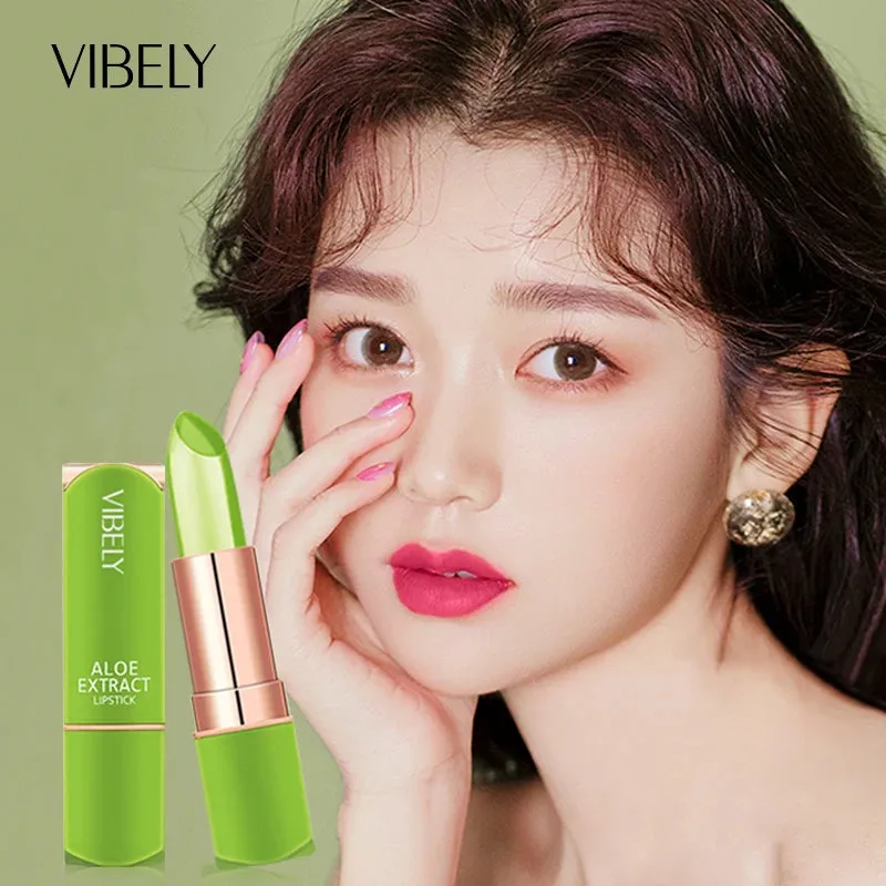 Long Lasting Moisturizing Natural Aloe Vera Jelly Temperature Color Changing  Lip stick