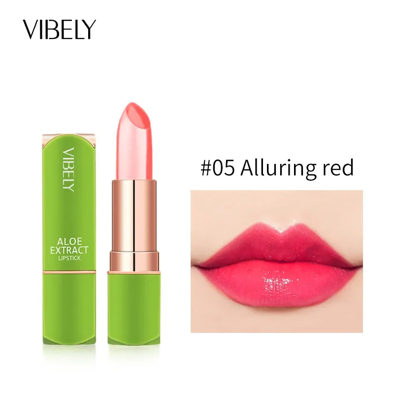 Long Lasting Moisturizing Natural Aloe Vera Jelly Temperature Color Changing  Lip stick