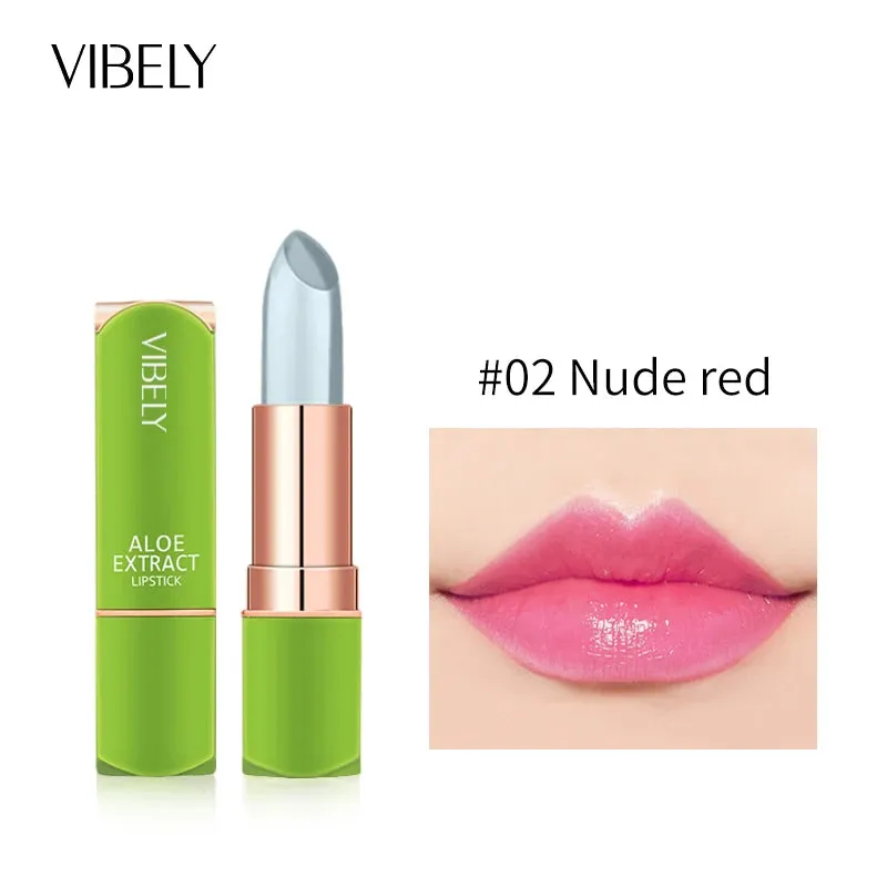 Long Lasting Moisturizing Natural Aloe Vera Jelly Temperature Color Changing  Lip stick