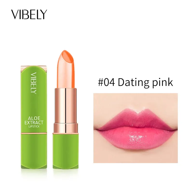 Long Lasting Moisturizing Natural Aloe Vera Jelly Temperature Color Changing  Lip stick