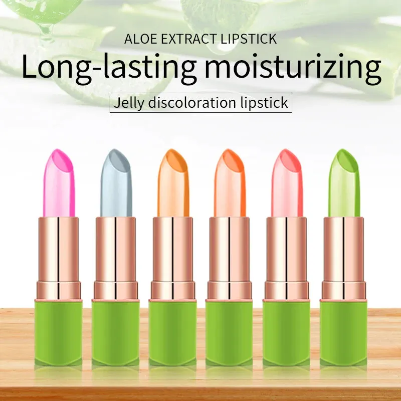 Long Lasting Moisturizing Natural Aloe Vera Jelly Temperature Color Changing  Lip stick