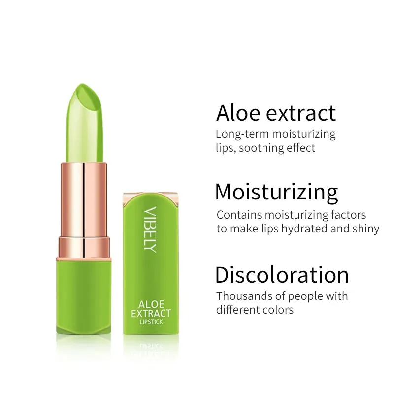 Long Lasting Moisturizing Natural Aloe Vera Jelly Temperature Color Changing  Lip stick