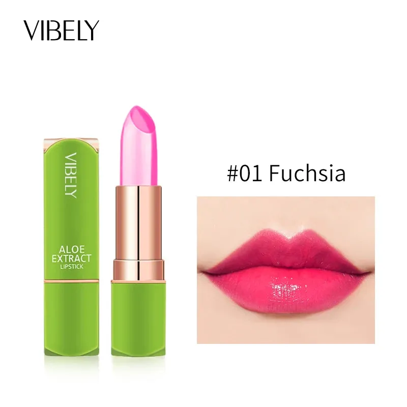 Long Lasting Moisturizing Natural Aloe Vera Jelly Temperature Color Changing  Lip stick