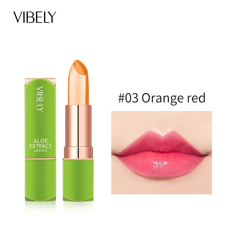 Long Lasting Moisturizing Natural Aloe Vera Jelly Temperature Color Changing  Lip stick