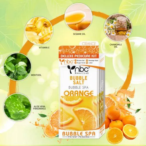 NBC Pedicure Spa Foot Care In A Box 4 Step Set - Orange Scent (Clearance)