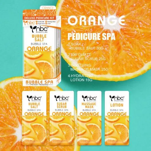 NBC Pedicure Spa Foot Care In A Box 4 Step Set - Orange Scent (Clearance)