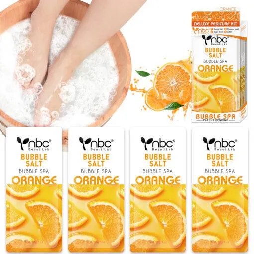 NBC Pedicure Spa Foot Care In A Box 4 Step Set - Orange Scent (Clearance)