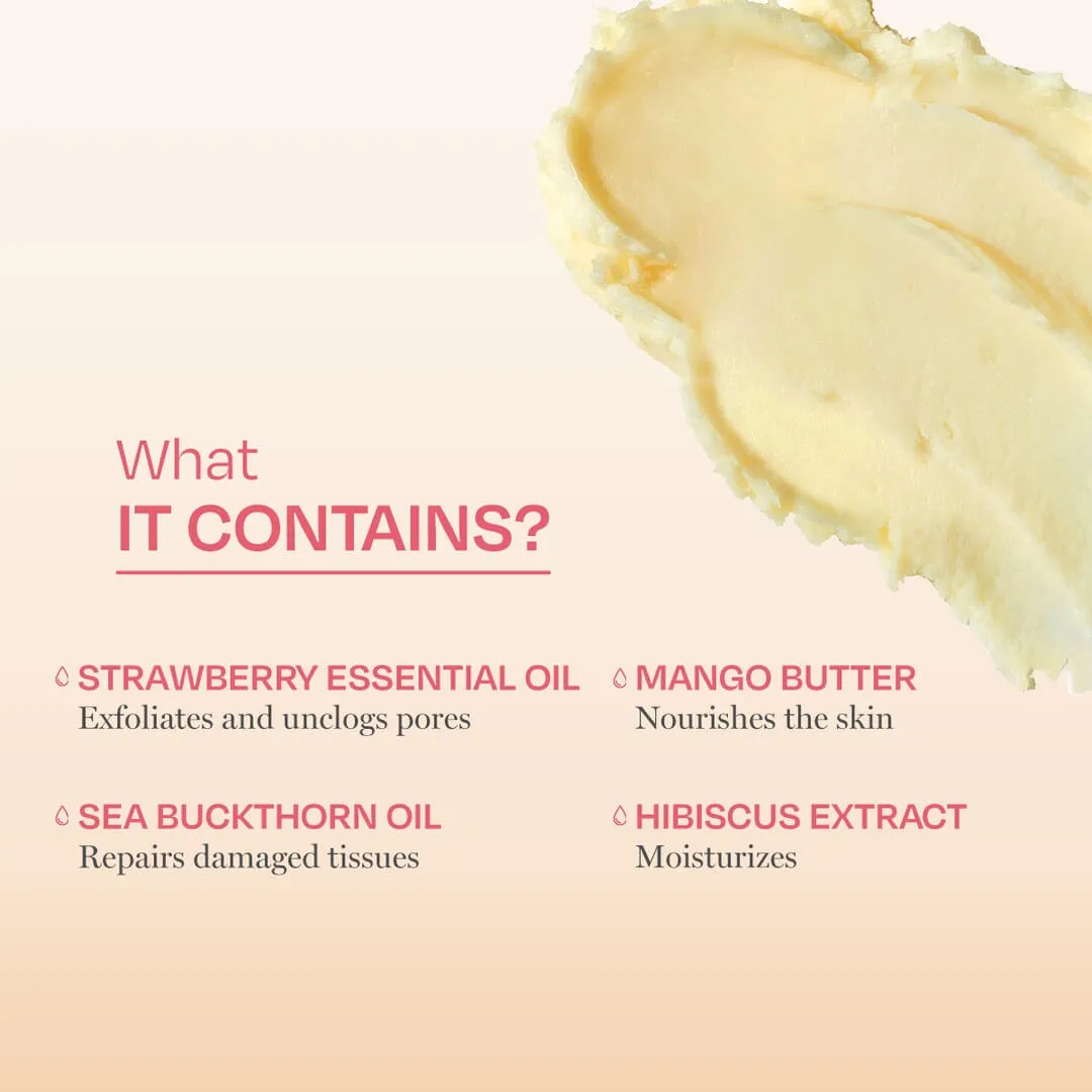 Strawberry Crush Body Butter for Very Dry Skin & Soft, Plump, Moisturized Skin
