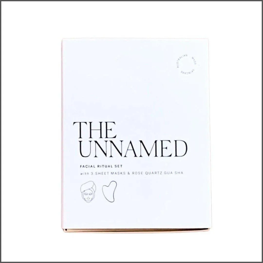 The Unnamed Facial Ritual Set 3 Sheet Masks & Rose Quartz Gua Sha